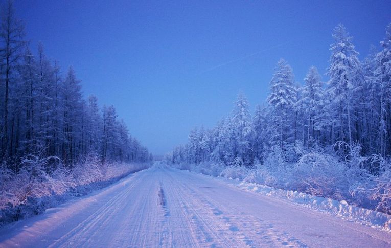 Дорога в Оймякон в минус  63° Цельсия